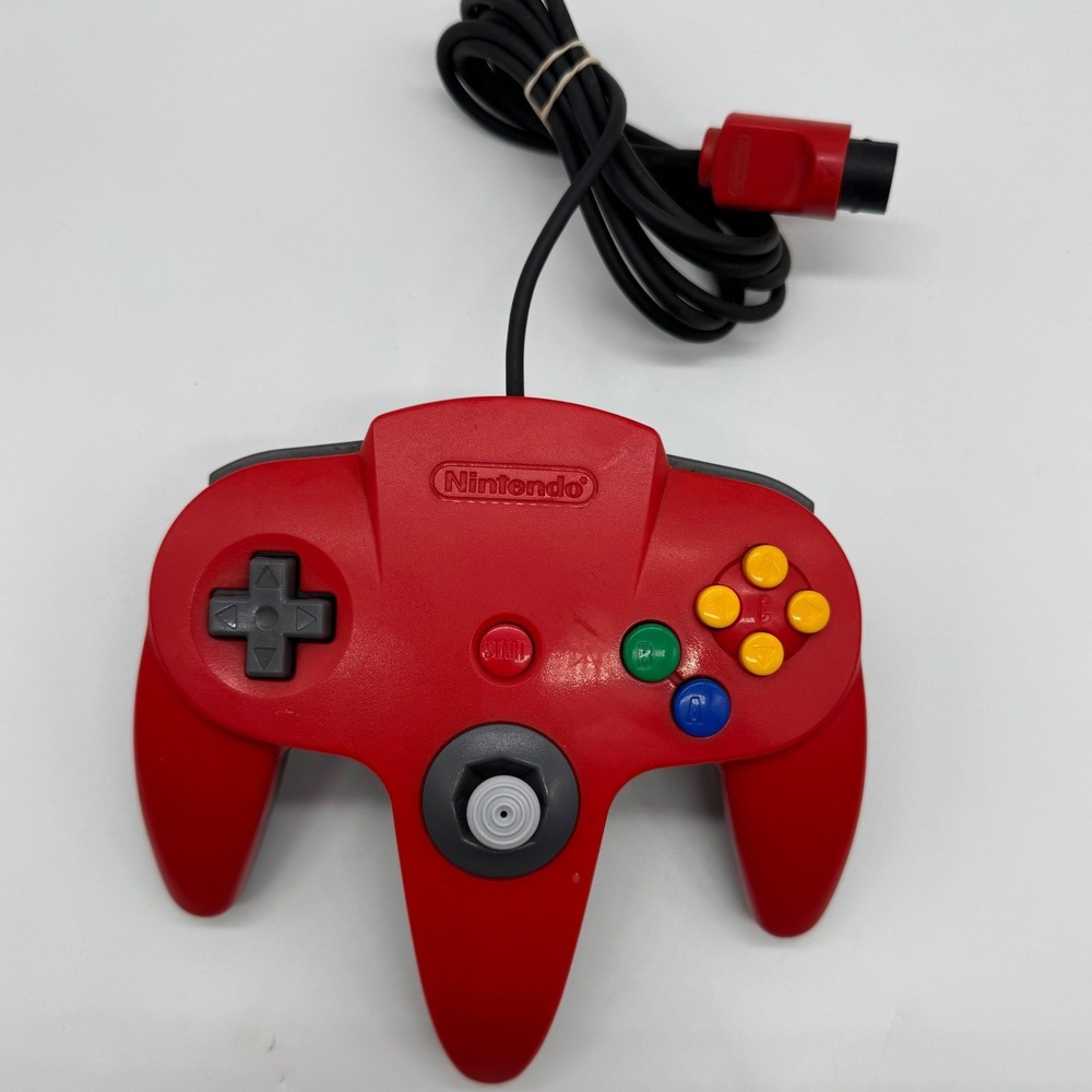 Nintendo 64 N64 Wired Controller Red and Black Two Tone Original OEM NUS-005